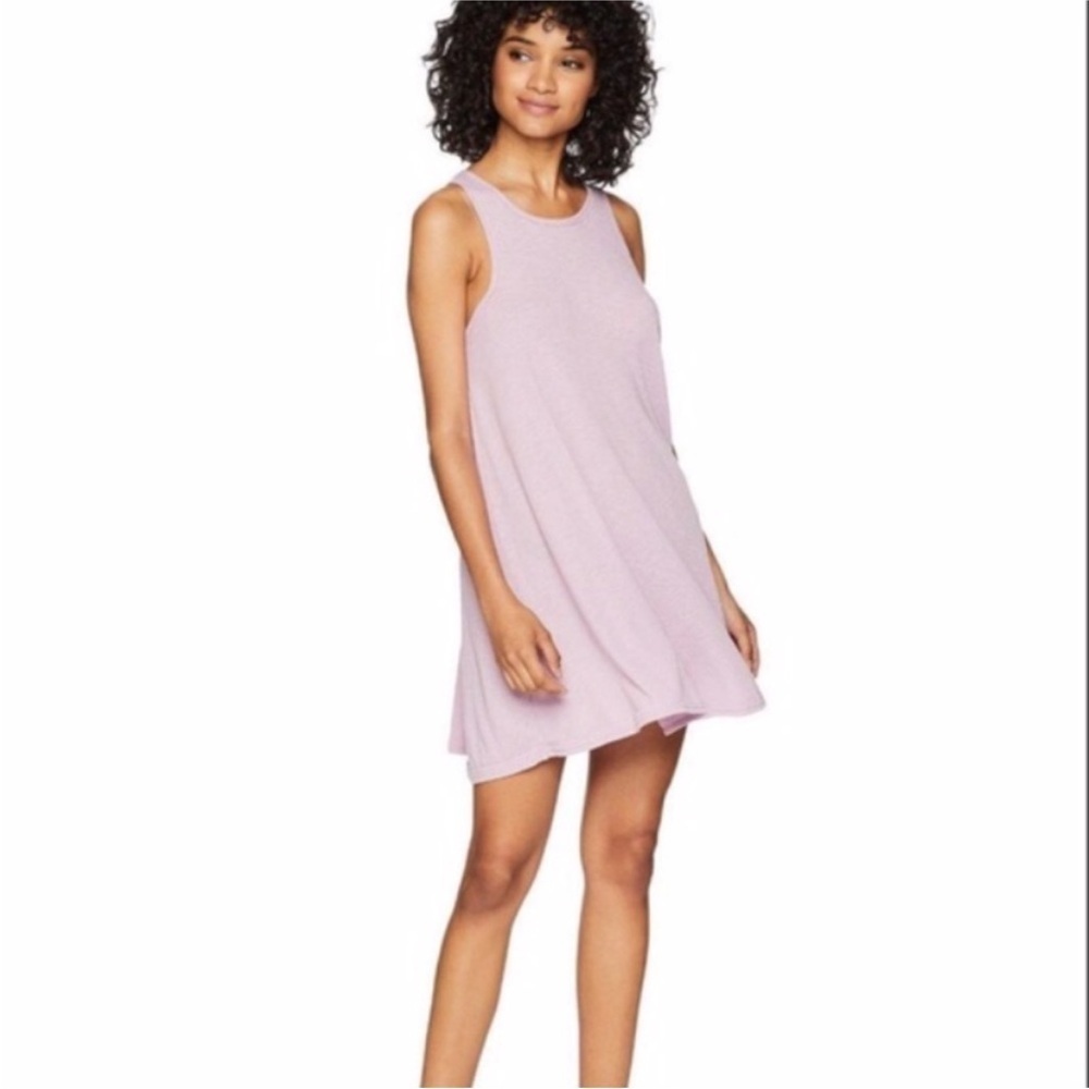 Free People FP Beach La Nite Tank Dress Swim Cover Up Lavender Ribbed XS NWT